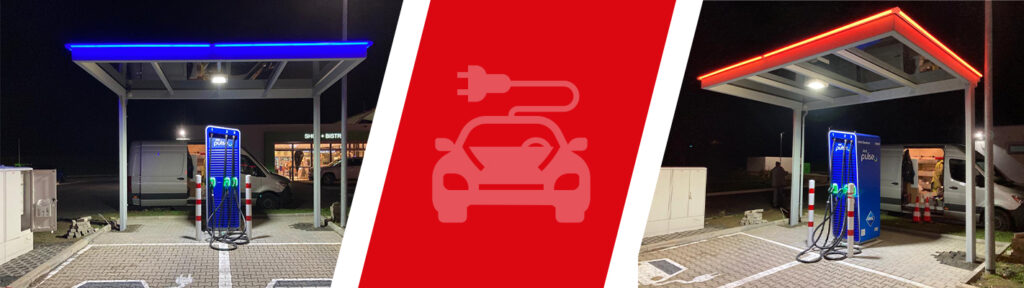 Nachhaltige LED-Beleuchtung für Elektroauto-Ladestationen von Light & Sign GmbH.