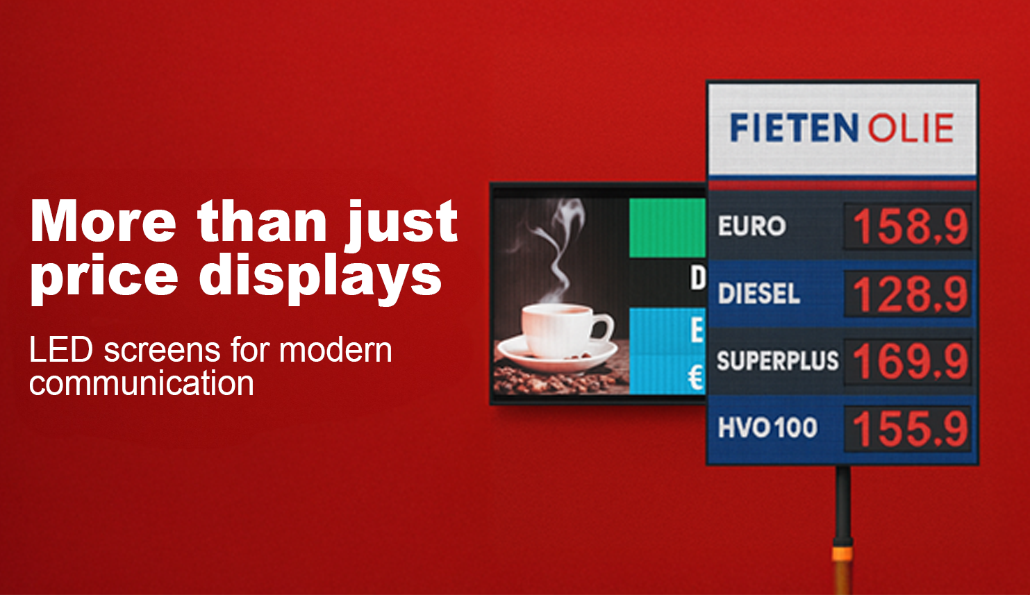 LED screens for petrol stations & retail - Digital price displays